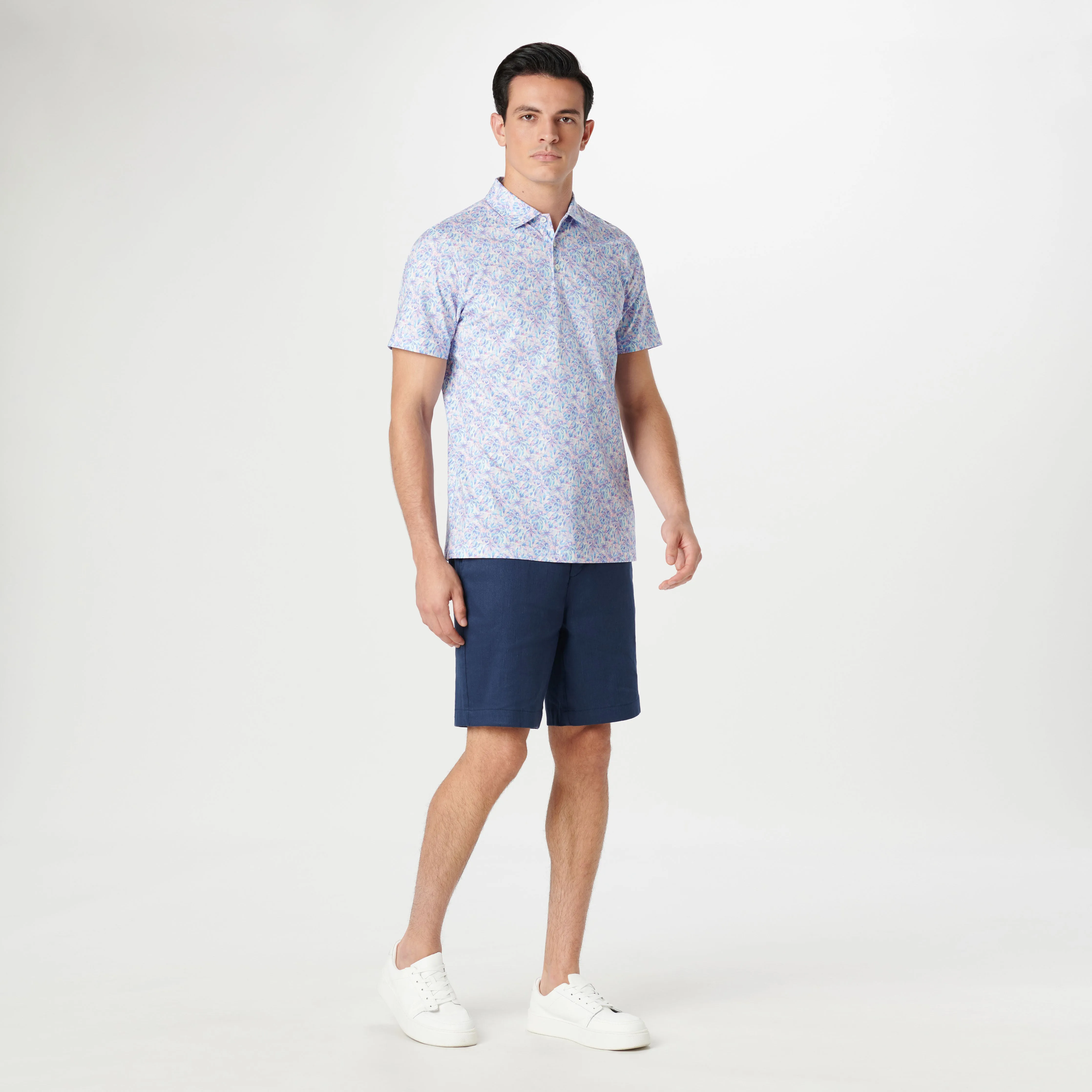 Victor Leaf Print OoohCotton Polo