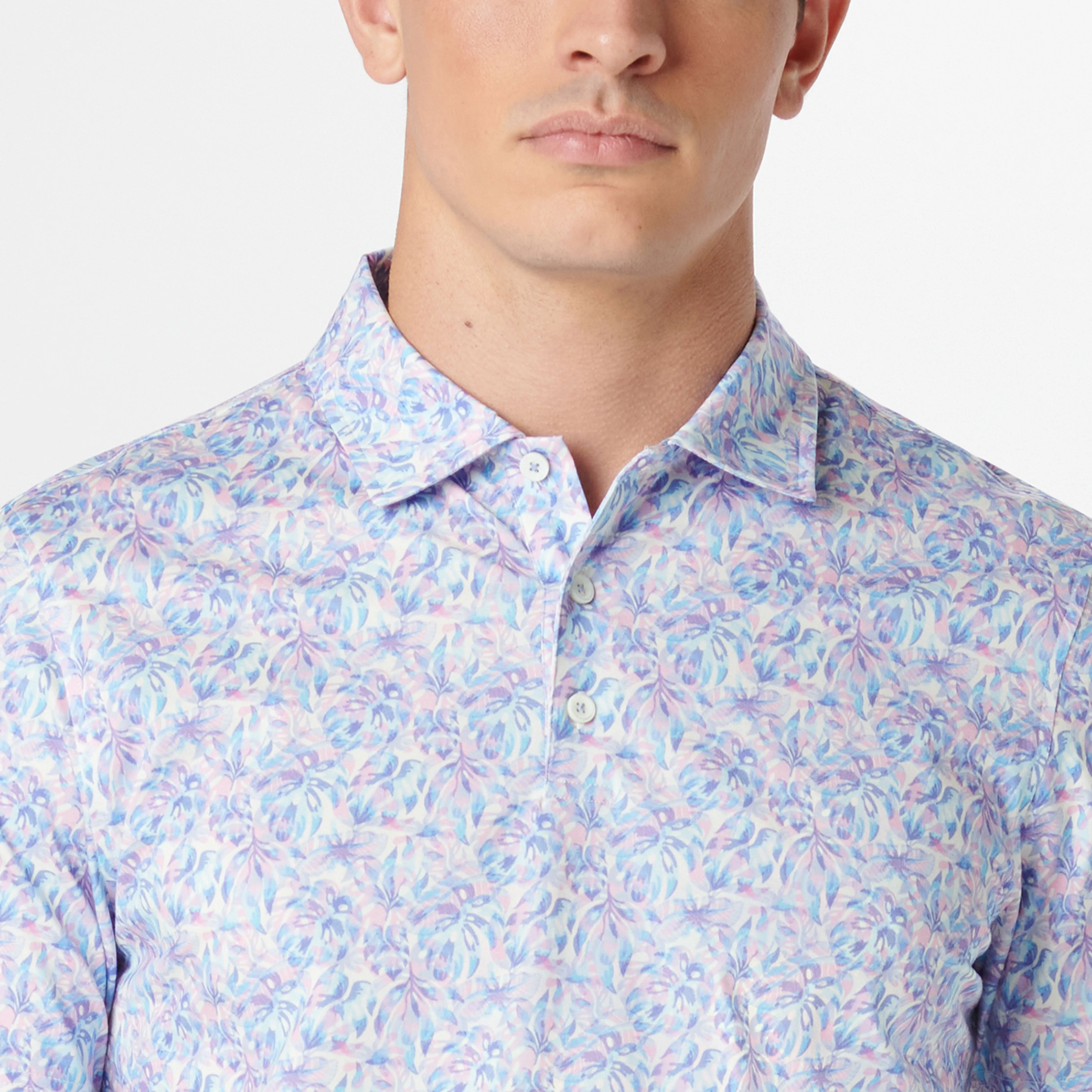 Victor Leaf Print OoohCotton Polo