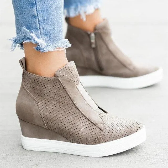 Women Ankle Wedge Boots - Women Shoes