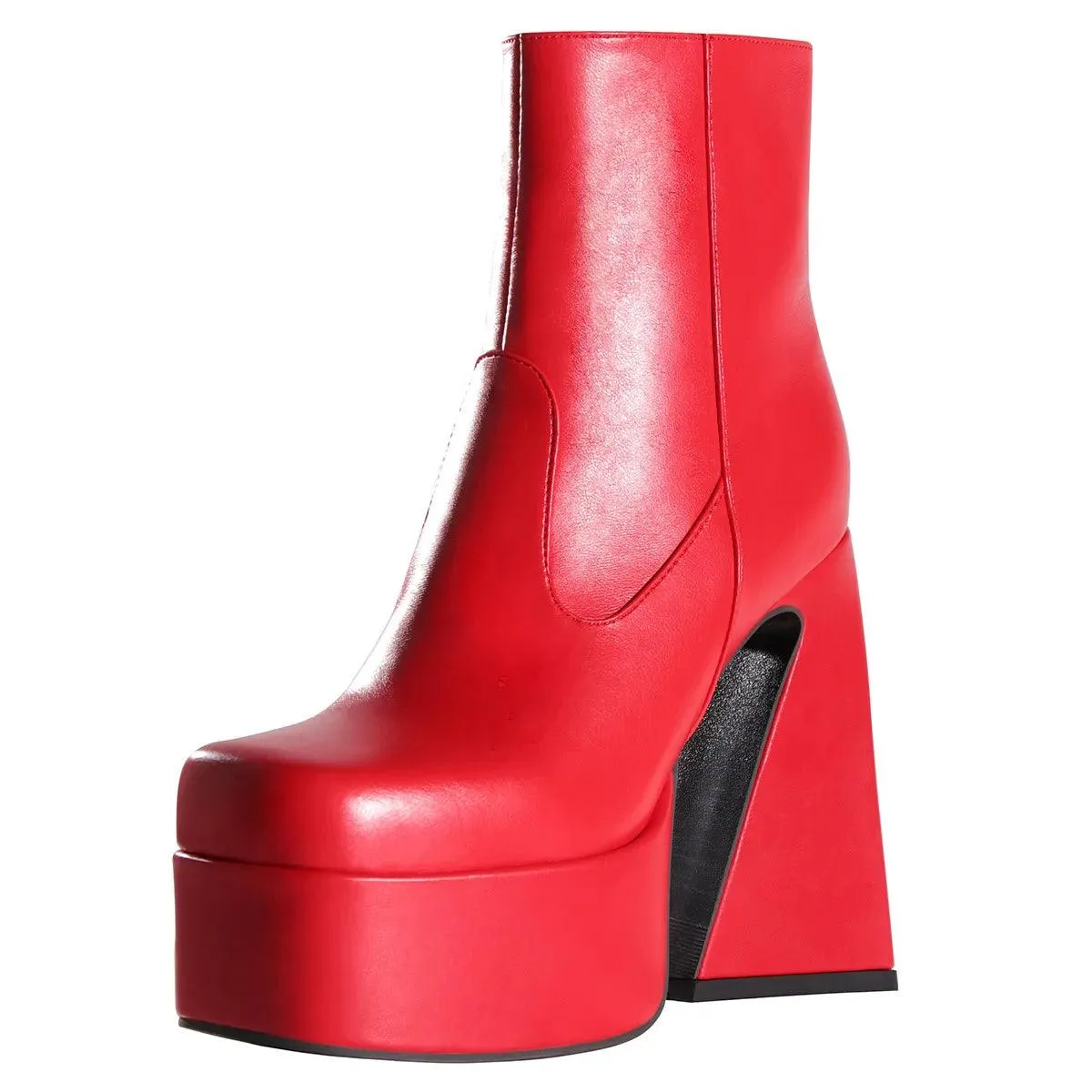 Women Platform Zipper Ankle Boots