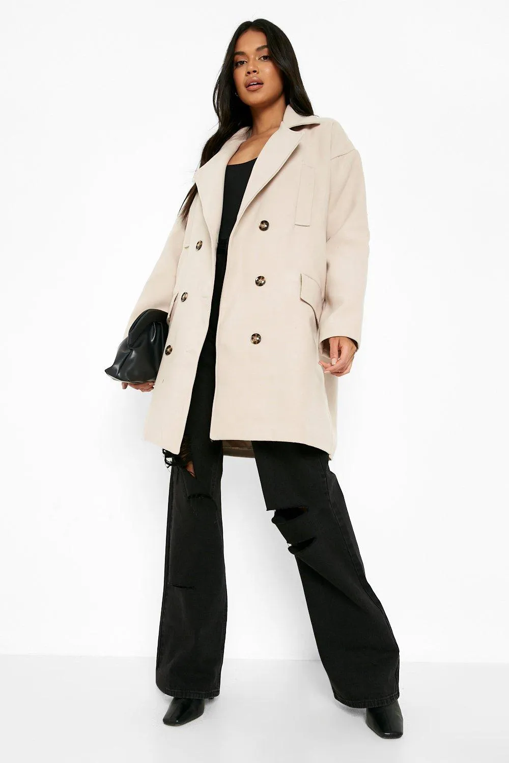 Wool Look Cocoon Coat